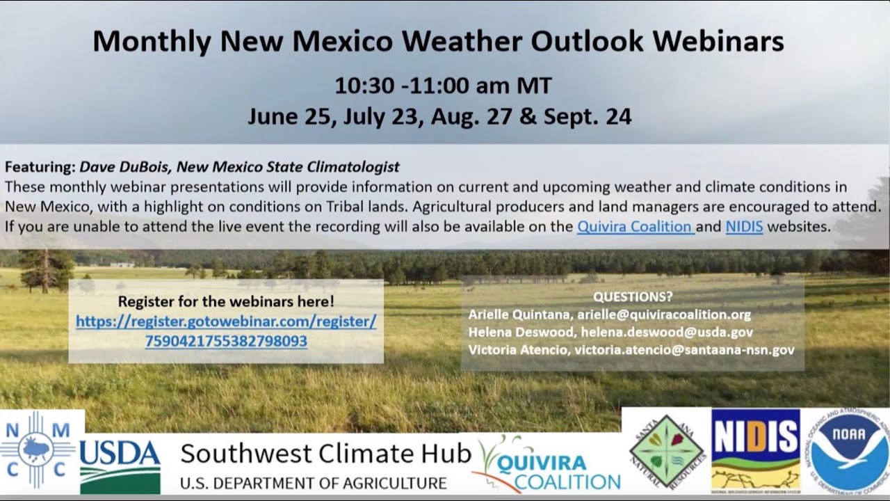 New Mexico June 2020 Weather Outlook Monthly inar YouTube