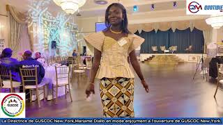 La Directrice de GUSCOC ,Mariame Diallo en mode enjoyment a l'ouverture de GUSCOC New York.