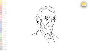 Abraham Lincoln PORTRAIT drawing | Outline sketches | How to draw Abraham Lincoln easy | #artjanag