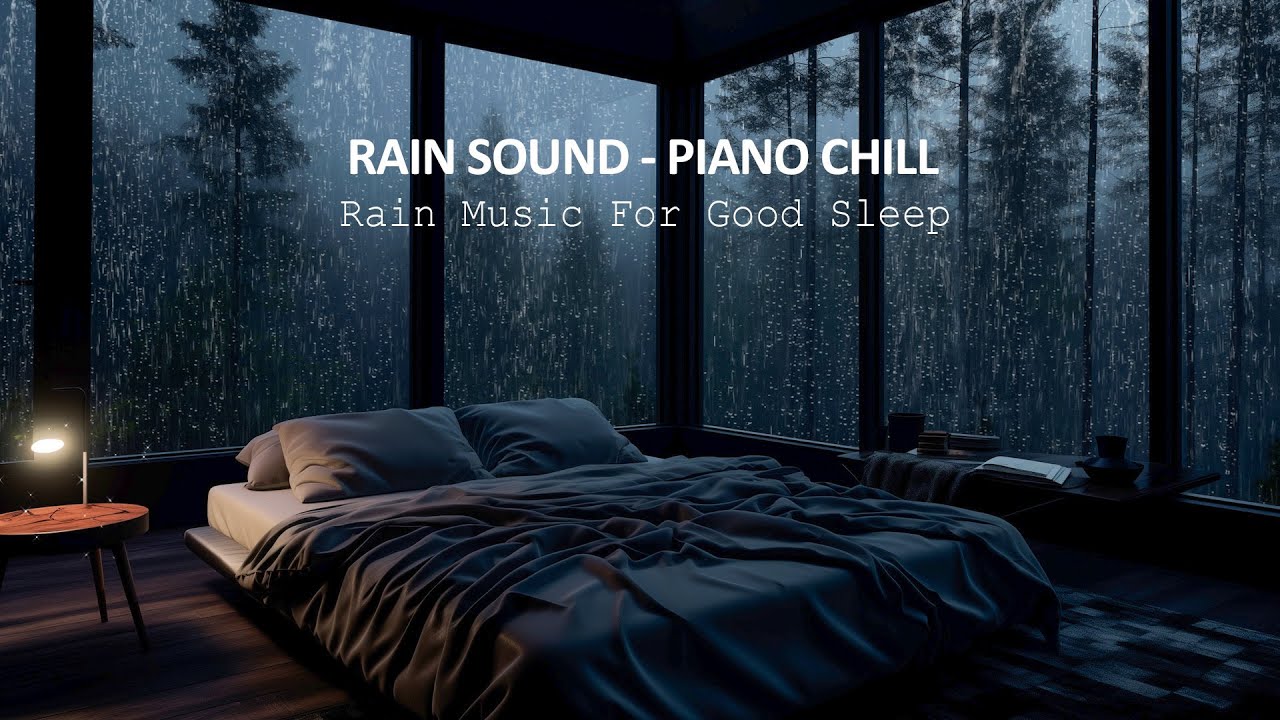Window Rain Sounds with Soft Piano at Night – Relax Deeply and Rest Peacefully for Hours