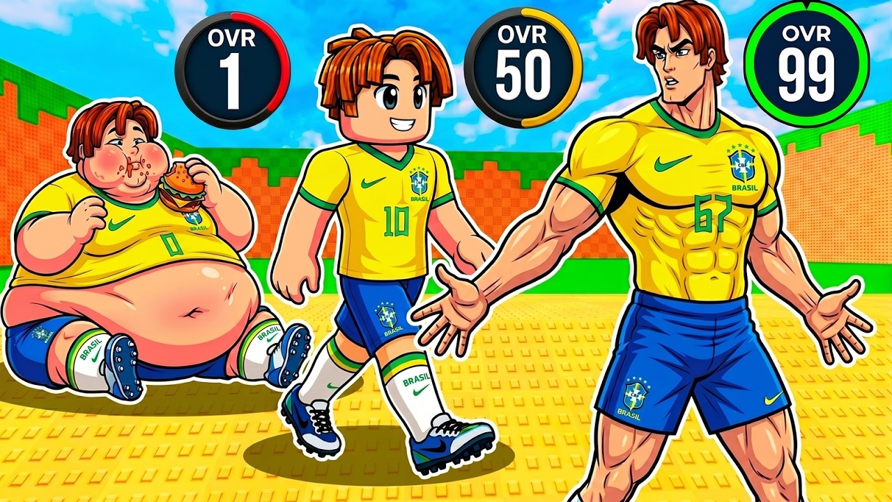 From Fat to Soccer Player in Kick a Lucky Block!