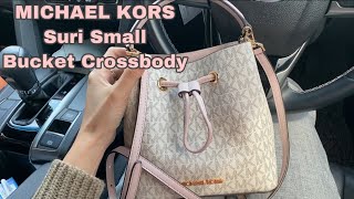 Michael Kors Suri Small Bucket Bag Crossbody Brown MK Powder Blush