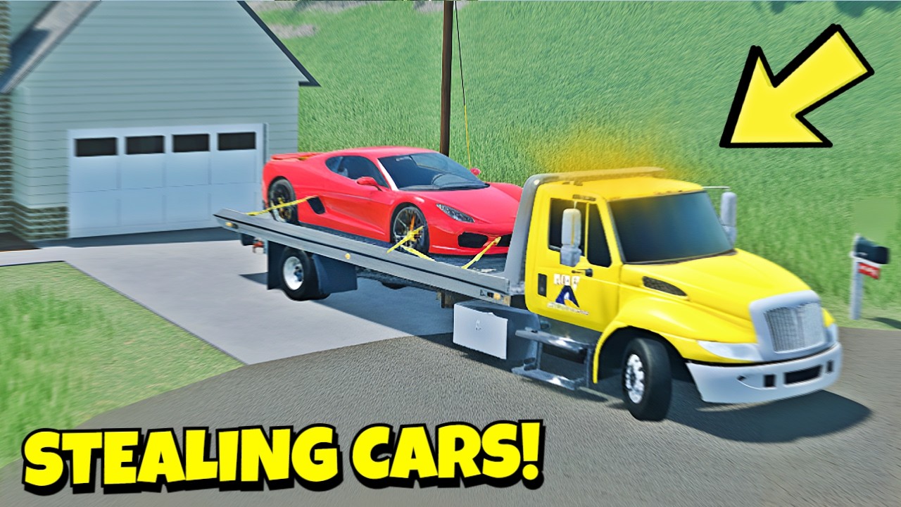 Stealing Cars Using a Tow Truck in ERLC.. (Roblox)