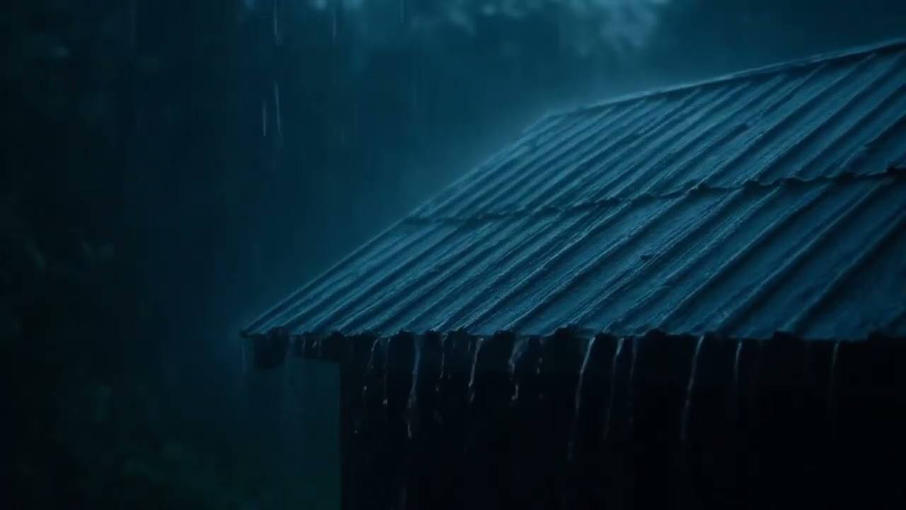 Heavy Rain on the Roof All Night | Deep Sleep Rain Sounds 24/7 4K