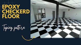 WOW! CHECKER BOARD EPOXY FLOOR  /TAPING PATTERN