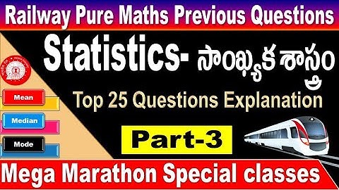 Statistics part 3 Railway Previous year Mathematics Questions Explanation by SRINIVASMech