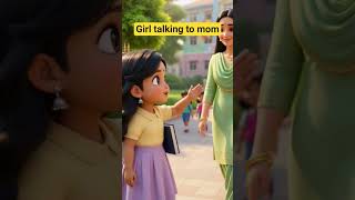Girl talking to mom in kitchen#english #kidslearning #kidseducation #kids