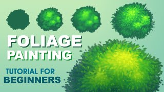 How To Paint Bushes and Foliage (For Beginners) - Digital Painting Process | Photoshop Tutorial