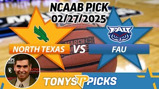 North Texas vs FAU Pick 25 NCAAB Pick Prediction
