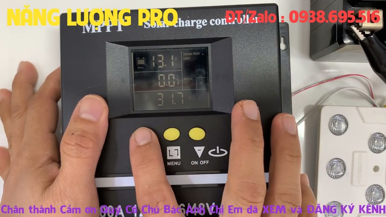 CHIA SẺ CÀI ĐẶT CƠ BẢN Bộ Khiển Sạc Solar Charge Controller 100A