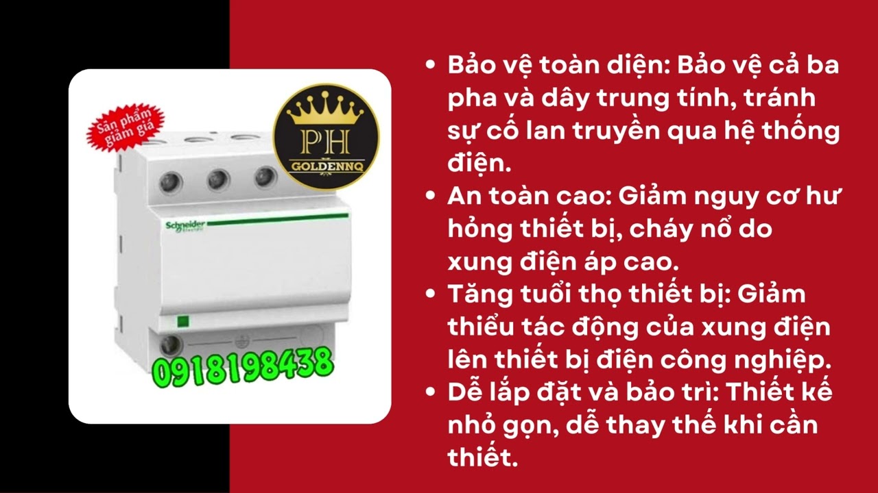 CB chống sét Schneider 3P+N 20kA 65kA 1 P.Q.Thái 