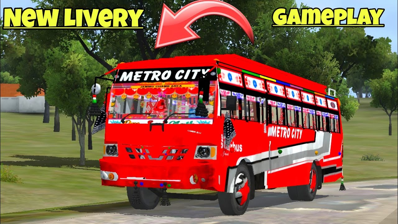 New bus livery video|| jammu bus mod |plasma bus livery metro city bus livery bussimulatorindonesia