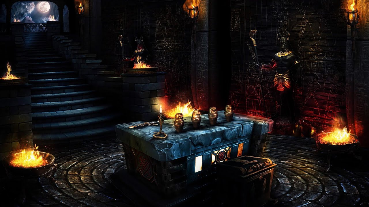 🗡💀 THE CITY OF THE DEAD: RITUAL HALL AMBIENCE | Ancient Egypt | The ...