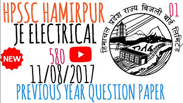 Part-01|post code-580|HPSSC-JE(ELECTRICAL)| TECHNICAL PAPER Solution@ElectricalGenie