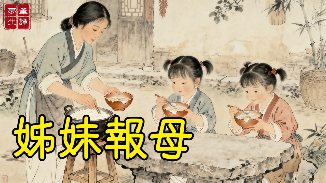 災年顆粒無收，寡婦掏空家底，收養一對小姊妹，自己吃糠咽菜養大，村裏人罵她傻，誰料多年後姊妹倆一個成巧匠，一個通商道，合力給養母起大屋、置厚產，當初罵她的人全蒙了！#故事#民間傳說#奇遇#報恩#原創故事