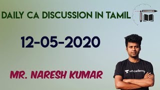 Daily CA Discussion in Tamil | 12-05-2020 |Mr.Naresh kumar