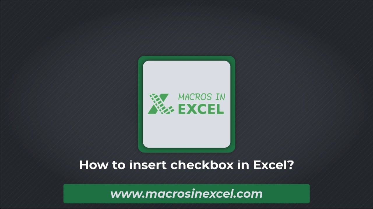 How to insert checkbox in Excel? - YouTube
