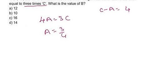 A, B and C are 3 consecutive even integers such that 4 times A is 3 times C. What is value of B?#ssc