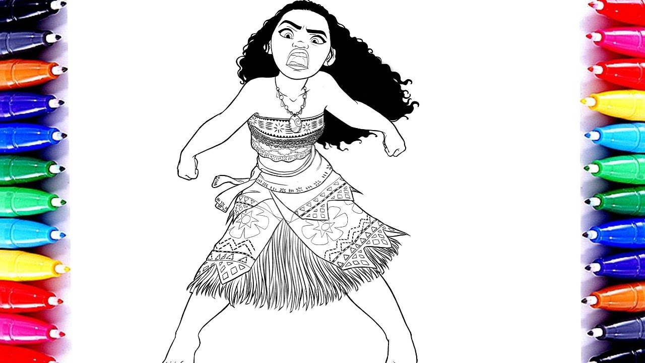 Download Funny Moana Coloring Pages Moana Princess of Pacific Coloring Videos For Children Learning ...