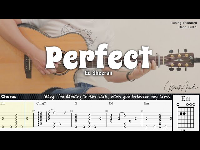Perfect - Ed Sheeran | Fingerstyle Guitar | TAB + Chords + Lyrics class=