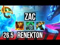ZAC vs RENEKTON (TOP) | 5k gold comeback, 34K damage | KR Diamond | 26.5