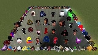 Nicos Nextbots, Angry Munci, Juandale Pringle, Obunga Family FALL INTO HOLE Chasing me Garry's Mod