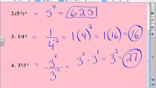 Algebra: (8-3) Define and Use Zero and Negative Exponents