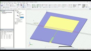 How to design a rectangular microstrip antenna with edge feed (edge with QWT) for 2 GHz using HFSS.
