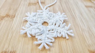 Macrame Christmas snowflakes DIY, tutorial @OwlByMytko