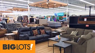 BIG LOTS SHOP WITH ME HOME FURNITURE SOFAS COUCHES ARMCHAIRS TABLES SHOPPING STORE WALK THROUGH 4K