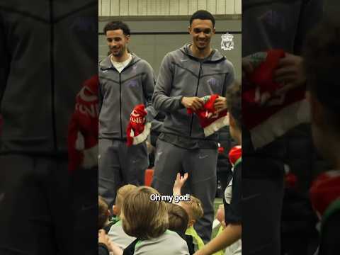 HEARTWARMING moment Liverpool stars surprise academy players ❤️