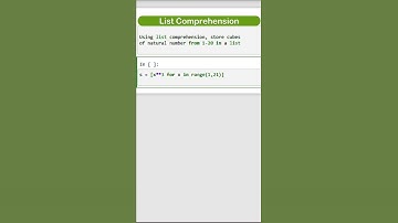 list comprehension, store cubes | List in Python |  | Python Tutorial | #shorts  #python #ytshorts