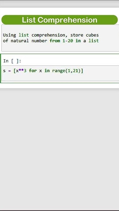list comprehension, store cubes | List in Python | | Python Tutorial ...