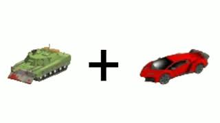 зелёный танк + красная машина = ?