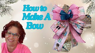 How to Make A Bow with Nutcracker Ribbon, Making A Christmas Bow