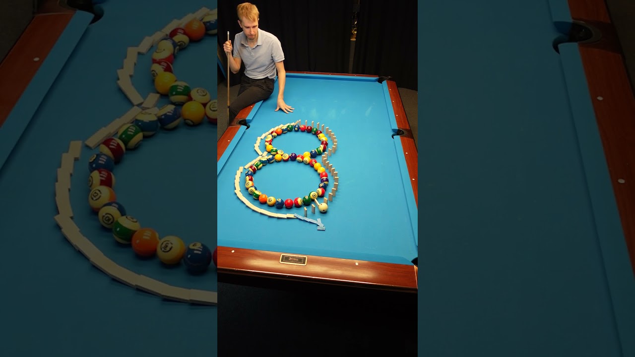 The Domino Effect: A Pool Trick Shot with a Spectacular Twist