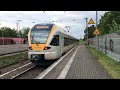 Güterzug und RE13 in Viersen