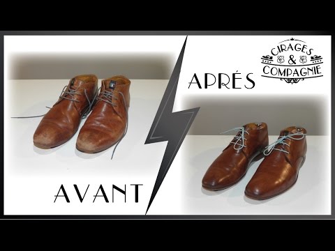 Rénovation d'une paire de chaussures en cuir marron - Cirages & Compagnie -  YouTube