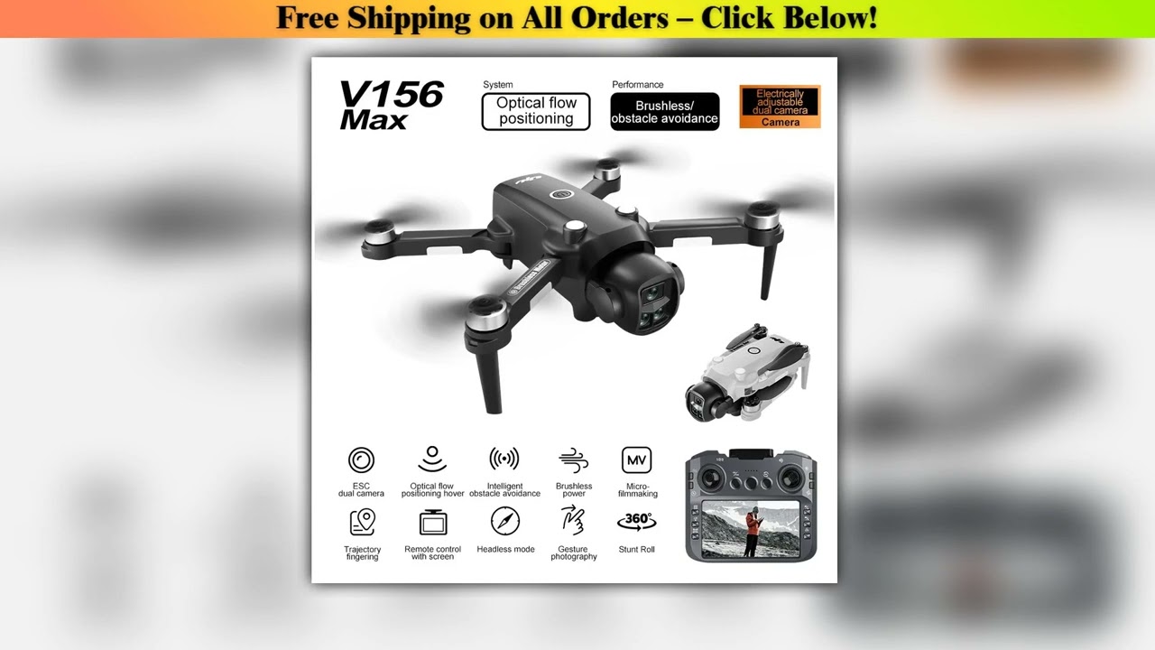 V156 MAX RC Drone Professional 4K Brushless HD 1080P Camera Drones Aerial Photography GPS Return