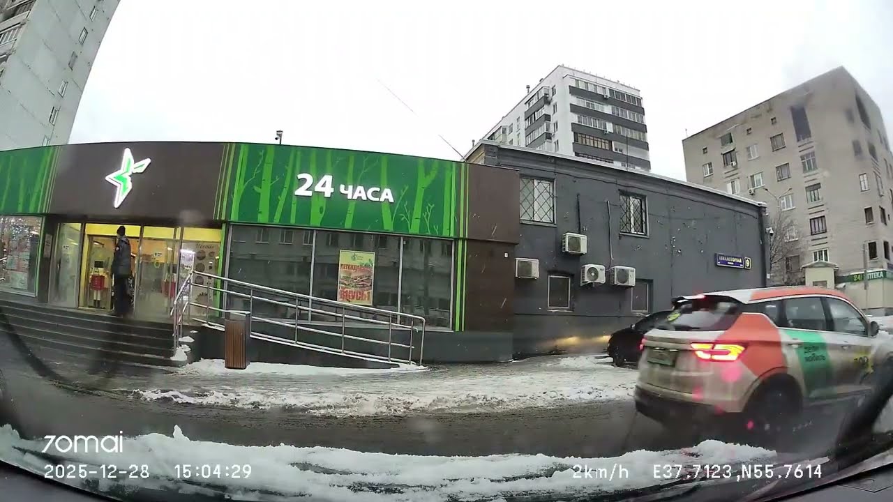 Driving in Moscow city: Текстильщики - Кузьминки - Перово - Лефортово 28/12/2025 (timelapse 4x)
