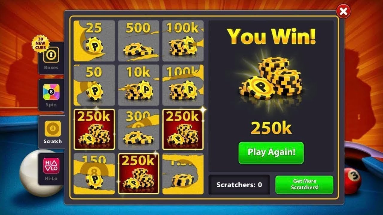 Scratch And Win Trick - Get 250k everytime - 8 Ball Pool - 