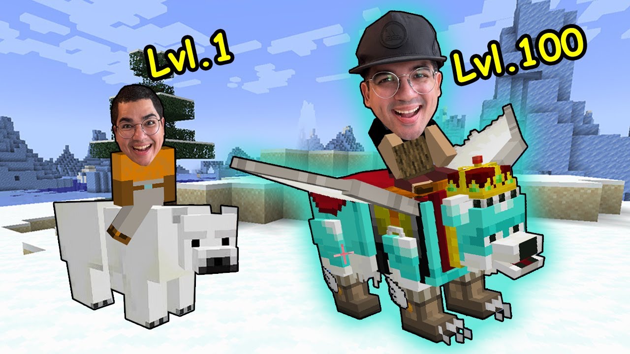 ADOTAMOS UM URSO POLAR E FIZEMOS ELE EVOLUIR NO MINECRAFT!!