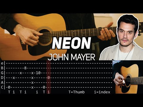 John Mayer - Neon main riff (Guitar lesson with TAB)