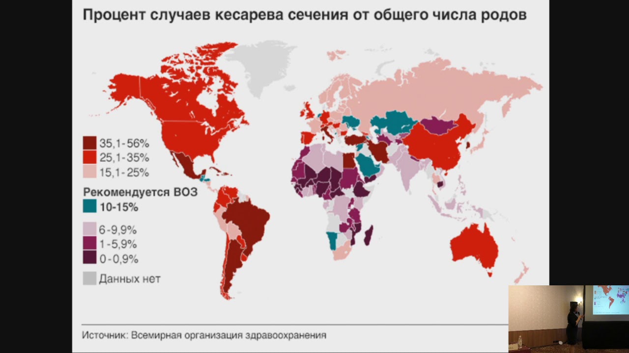 Анализ статистики кесарева сечения. Частота кесаревых сечений в Мексике.