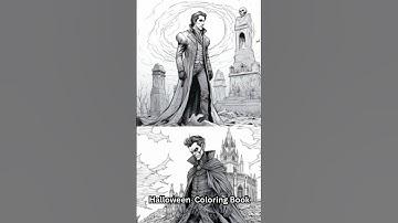 Midjourney AI Halloween Coloring Book