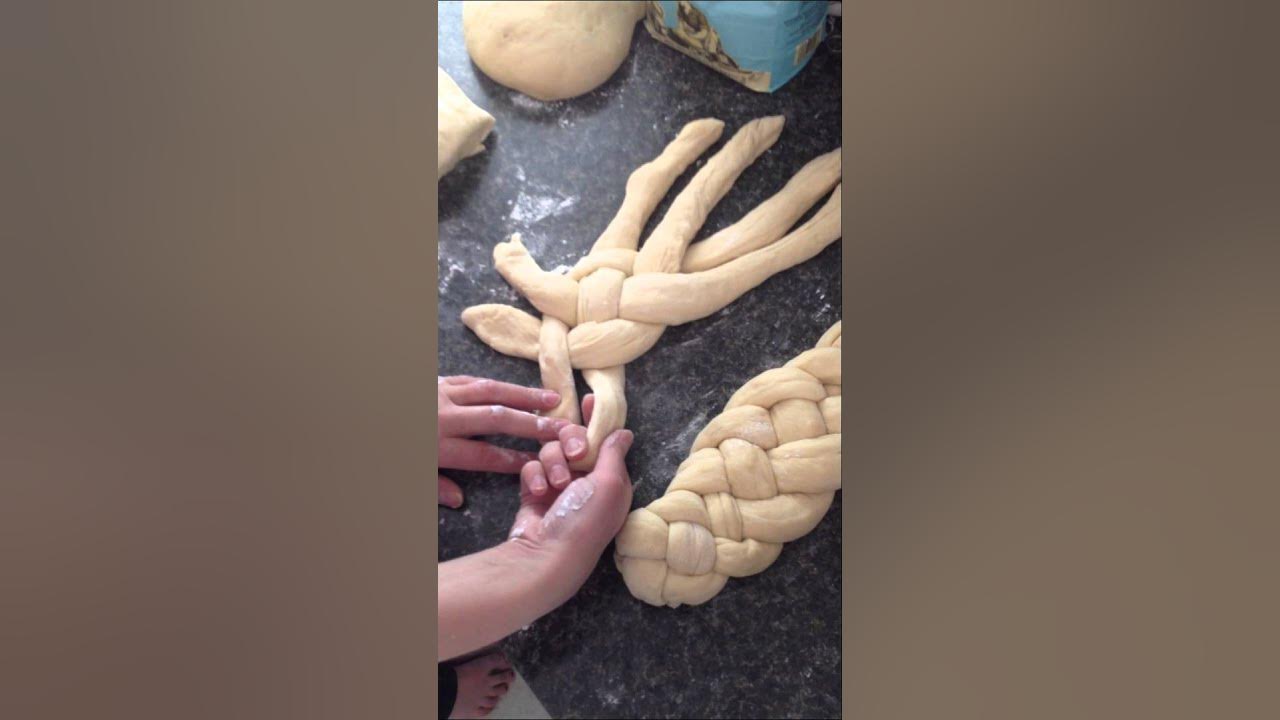 How to braid 4 strand Challah Bread YouTube