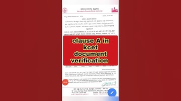 clause A in kcet document verification  | documents verification slip