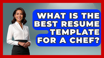 What Is The Best Resume Template For A Chef? - Job Success Network