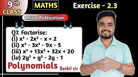 chitra prakashan class 9th maths | exercise 2.3 | polynomials | english medium maths by Sushil Sir