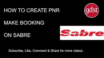 How to create pnr make booking on sabre-Urdu/Hindi